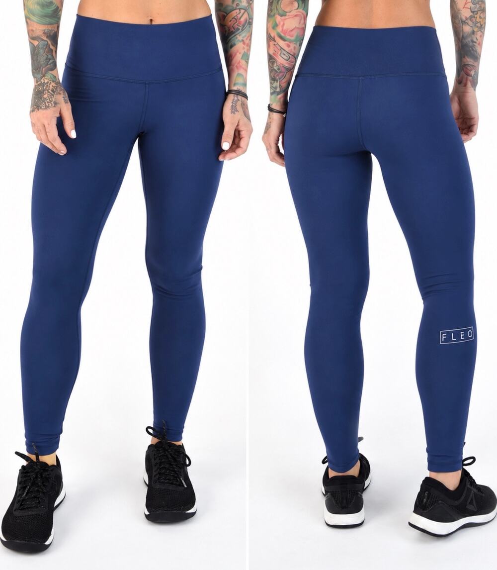 FLEO El Toro Leggings Women’s Medium Navy Blue High Rise CrossFit 7/8